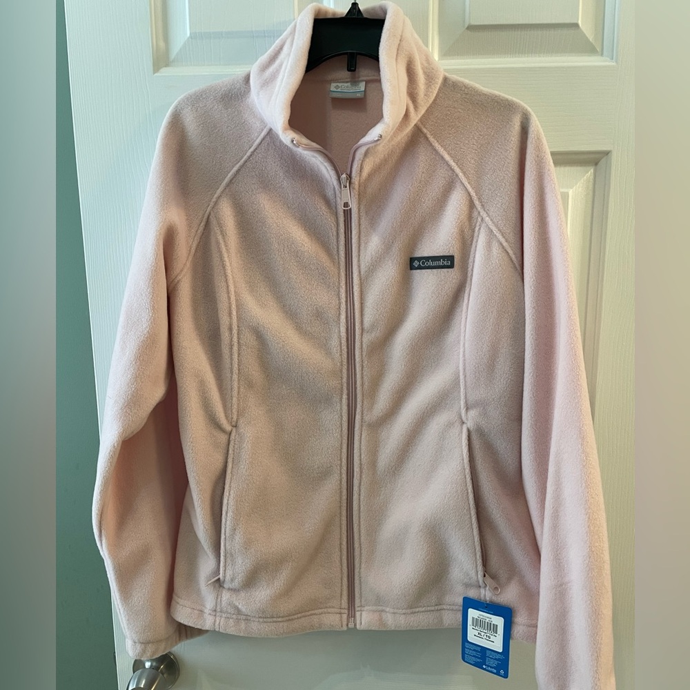 Women’s Columbia Full Zip Fleece Jacket, XL, light pink